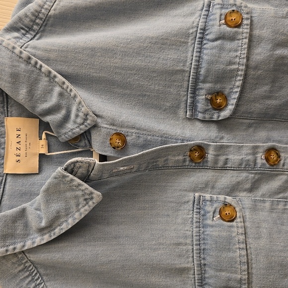 Sezane Jeannette 100% Cotton Short Sleeve Midi Dress - Picture 7 of 12